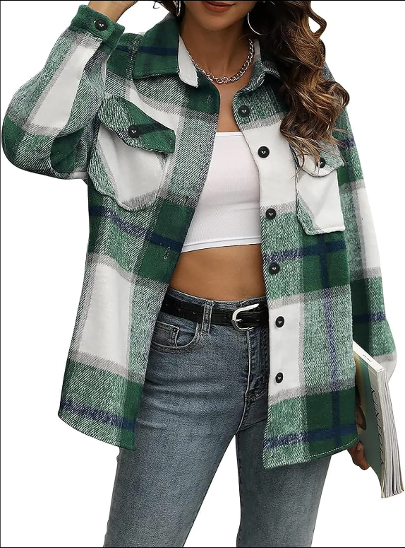 Shackets for Women Plaid Flannel Shirts Fall Winter Jackets Cute Tops Trendy Western Cowgirl Outfits Girls Coats