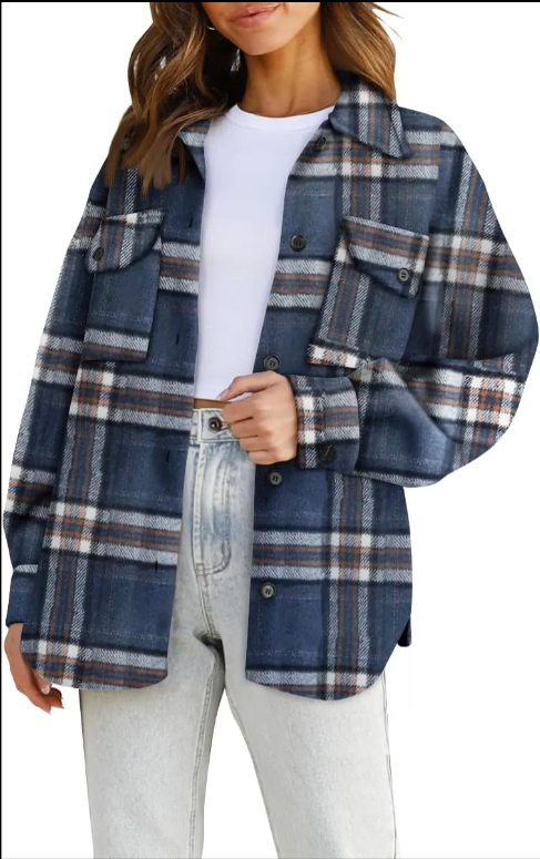 Shackets for Women Plaid Flannel Shirts Fall Winter Jackets Cute Tops Trendy Western Cowgirl Outfits Girls Coats